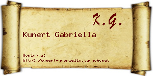 Kunert Gabriella névjegykártya